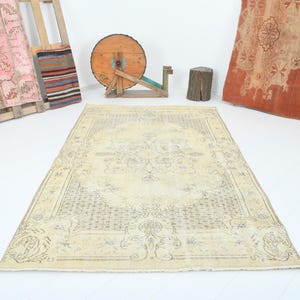 4x8 rug,faded vintage rug,turkish area rug,oushak rug 4x8,rug for living room,4x8 area rug,handmade rug,boho rug,wool rug,turkish carpet,226