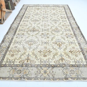 antique turkish rug,5x9 rug,muted oushak rug,vintage area rug,wool rug 5x9,turkish rug 5x9,soft rug,turkey rug,handmade area rug,carpet,455