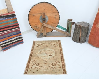 Alfombra 2x3, alfombra turca pequeña, alfombra de baño vintage, alfombra mini oushak, alfombra vintage 2x3, alfombra de felpudo turco, decoración de entrada, alfombra al aire libre, alfombra de lana 2x3,913