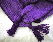 Scarf, Purple, Crochet, One of a Kind, Winter Scarf, Long Scarf