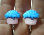 Play Earring - Clip - Cupcake - Blue/Pink - 1/2'