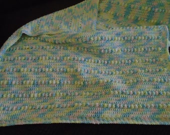 Baby Afghan, Rainbow, 29"x31"