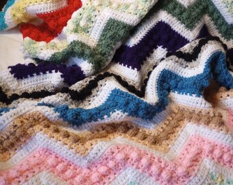 Scrapghan - Afghan - 40.5"x53" - 100% Acrylic - Multi Colors -  OOAK