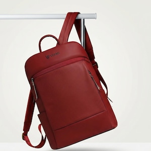 Women Laptop Backpack Slim Vegan Leather Rucksack Vintage Travel Work Bag, Anti-Theft Pocket, Waterproof fits 15 Inch Laptop/Macbook