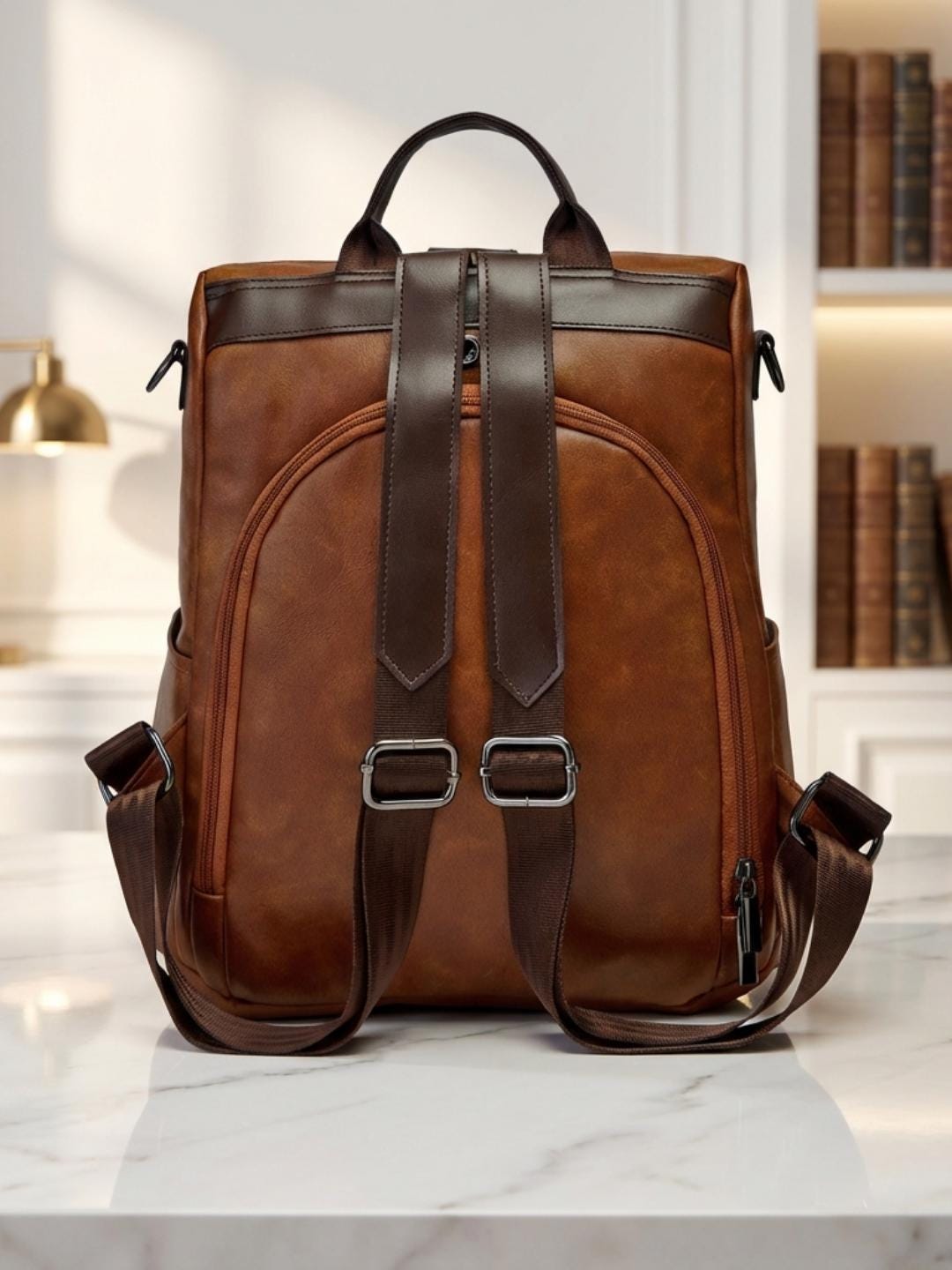 Anti Theft Leather Backpack Women - Etsy display picture 1