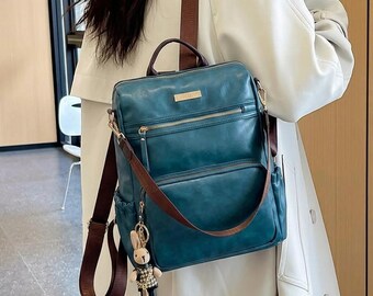 Convertible Backpack Purse for Women Vegan Leather Anti Theft Backpack 13 Inch Laptop Backpack Travel Backpack Gift for Her