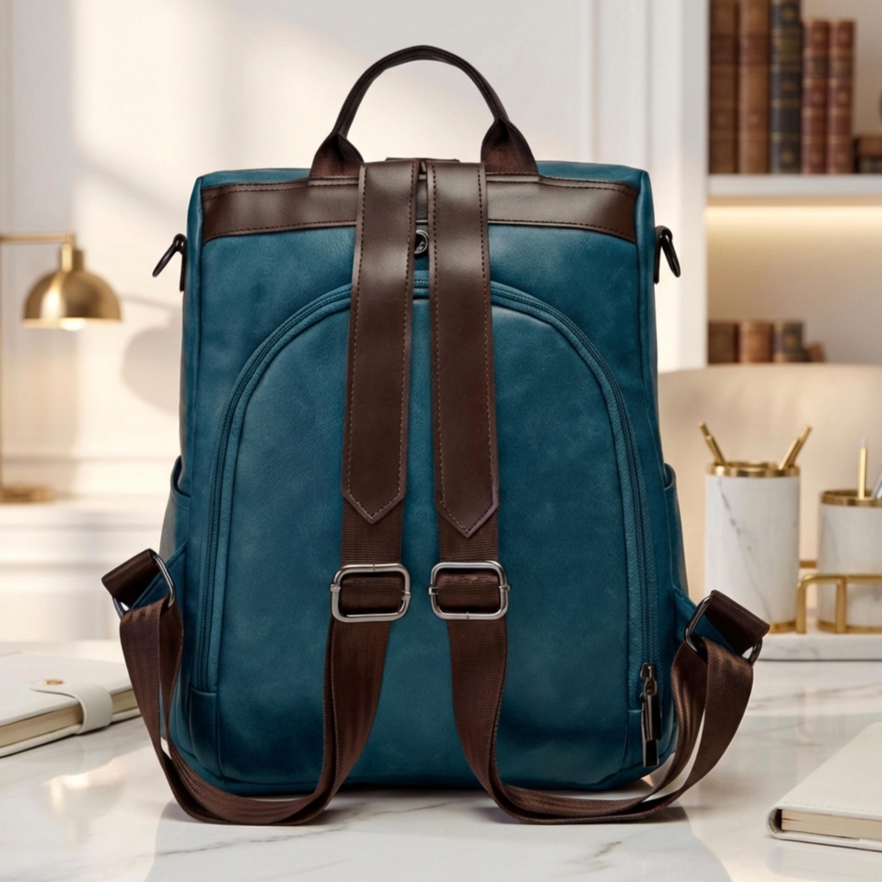 Convertible Vegan Leather Backpack Handbag Anti-theft Travel Medium Convertible Vegan Leather Backpack for Women Crossbody  main image 3