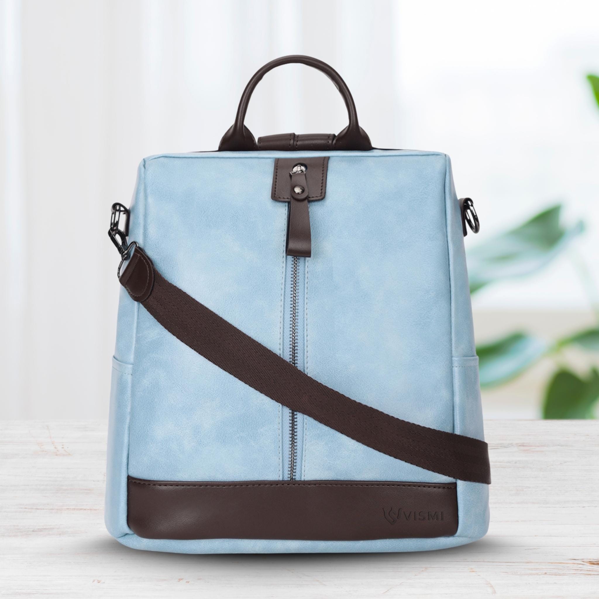 Convertible Vegan Leather Backpack for Women Crossbody 