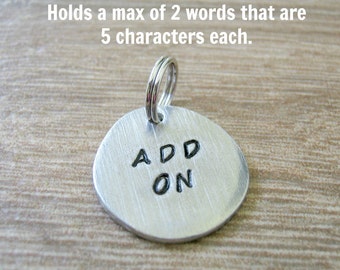Pewter River Stone Add On for keychains or necklaces, Pewter Disc, read listing for specs, we stamp the front side only