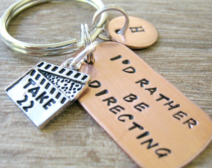 Personalized Director's Keychain, Personalized I'd Rather Be Directing, Director gift, Director's gift, Acting, Clapboard charm, moviemaker