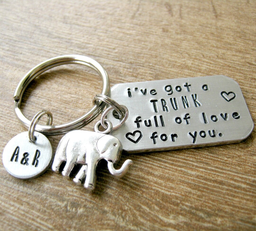 Personalized Elephant Keychain, I've Got a Trunk Full of Love for You ...