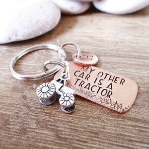 Tractor Keychain, My Other Car is a Tractor, Farmer Keychain, Farmer gift, Tractor Lover gift, Father&#39;s Day gift, Grandpa gift, farm humor