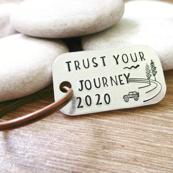 Graduation Gift, Trust Your Journey Keychain, Class of 2024, Embrace Your Journey, Saying Goodbye, off to college, initial disc option