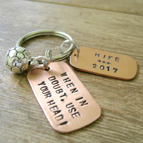 Personalized SOCCER BALL Keychain When in Doubt Use Your Etsy