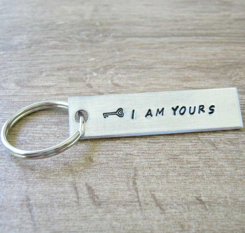 I Am Yours keychain, Couples gift, Anniversary gift, Engagement gift, You belong to me, Boyfriend gift, Girlfriend Gift, Valentine gift image 1