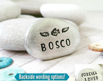 Personalized Fish memorial keepsake, remembrance pocket rock, sympathy gift, keepsake coin, loss of pet fish, betta, shark, beta, 1 inch