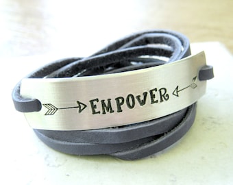 Empower Bracelet, Female Empowerment Bracelet, Motivational Bracelet, Feminist Bracelet, Feminism, Empowering Woman, Empowering Girls