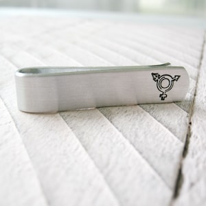 Transgender Tie Bar, Transgender tie clip, Transgender symbol, exclusive design, Trans tie bar, Trans jewelry, FTM jewelry, Trans awareness