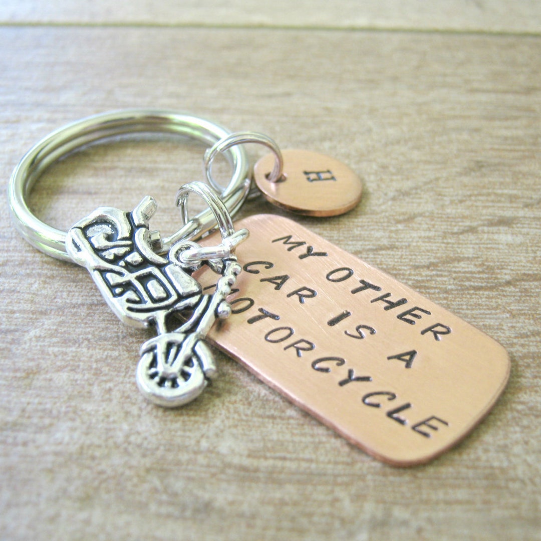 Motorcycle Quotes Keychains My Other Car is a Motorcycle Keychain, Biker Gift, Chopper Keychain ...