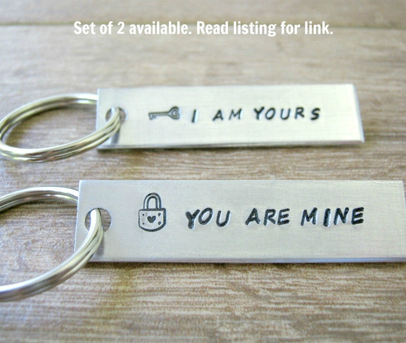 I Am Yours keychain, Couples gift, Anniversary gift, Engagement gift, You belong to me, Boyfriend gift, Girlfriend Gift, Valentine gift image 3