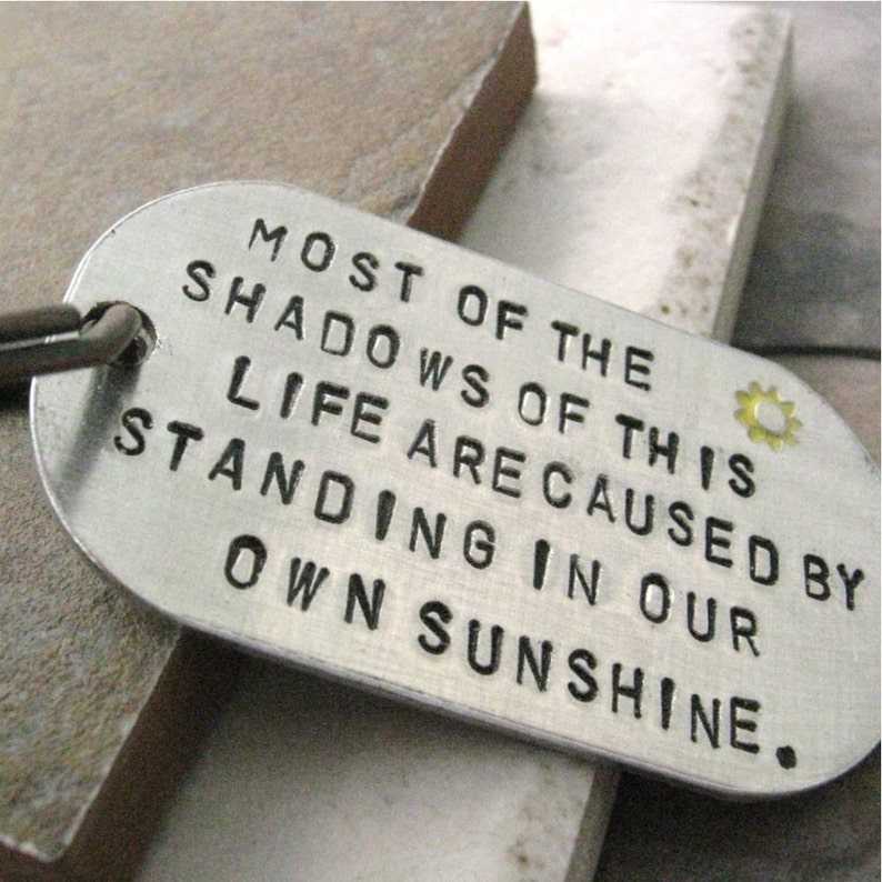 Emerson Quote Keychain, Standing in Your Own Sunshine, Motivational quote, customize this, inspirational quote, encouragement, empowerment Bild 1