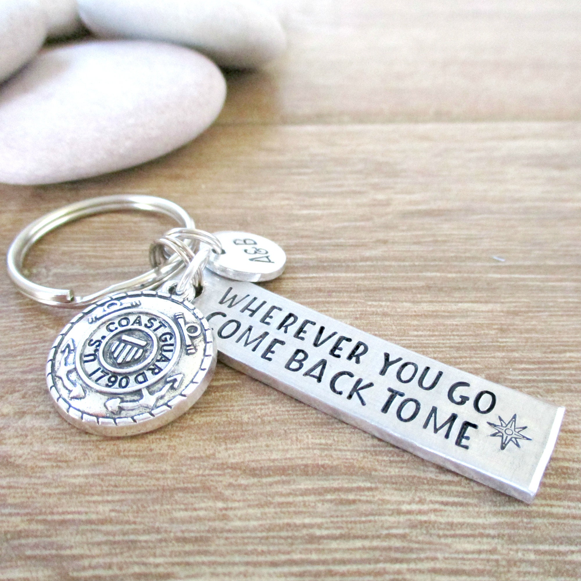 MARINE WIFE Marines United States Military Silver Metal Charm Keychain Key Ring Unique Gift USA