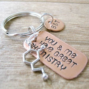 Dopamine Keychain, Dopamine Molecule Keychain, You and Me Have Great Chemistry Keychain, Geeky Couples Keychain, Science Keychain