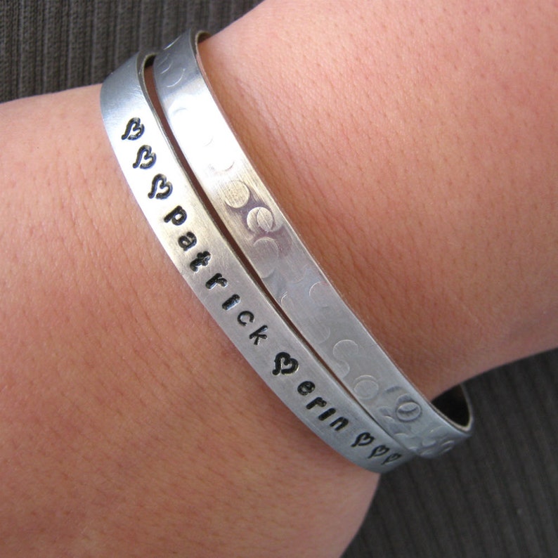 Couples bracelet Personalized Bracelet plus size bracelet gifts for her Valentine Bracelet aluminum cuff Love Birds Bracelet