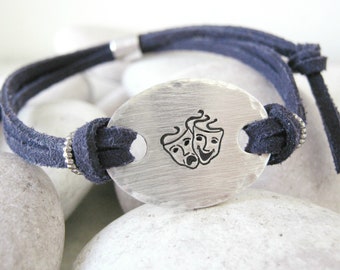 Drama Bracelet, Comedy Tragedy Mask, Drama Symbol, unisex, on size fits all, Actor gift, Acting, Theater geek gift, Playwright, Director