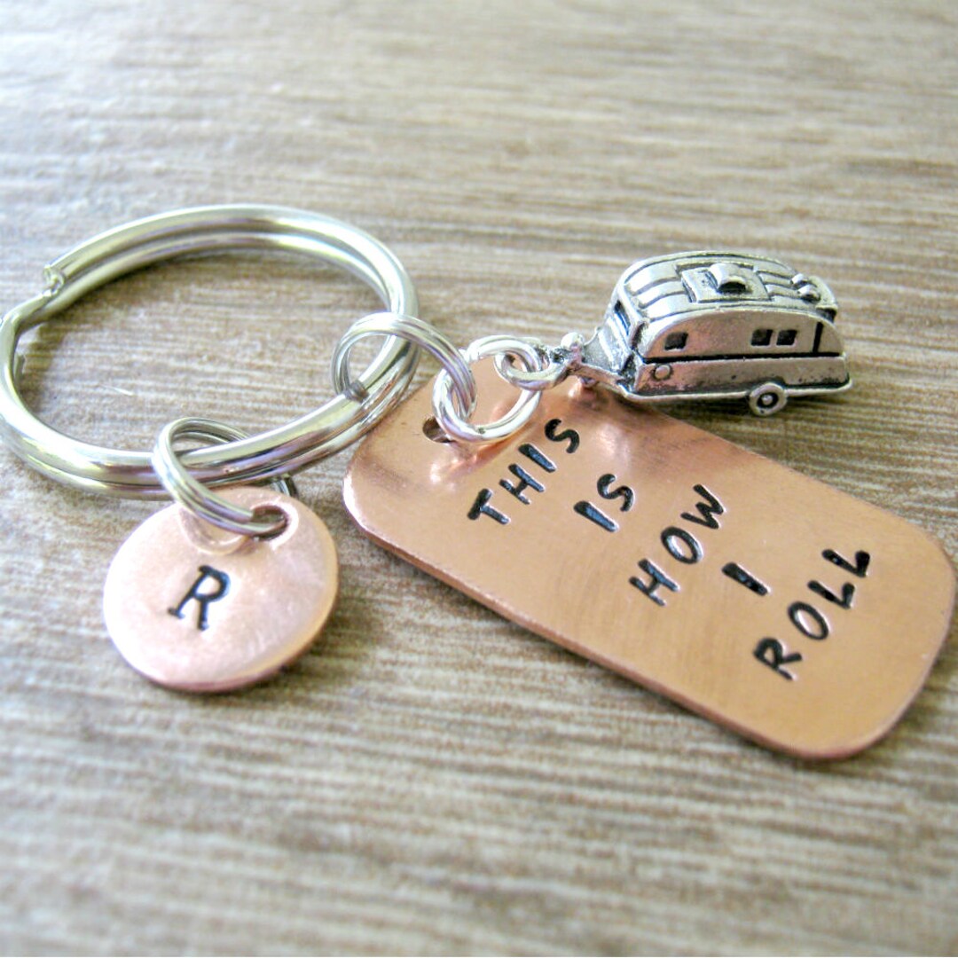 Personalized Camping Keychain, Personalized Camper Keychain, Trailer