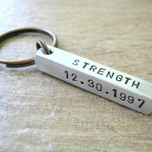 Strength Courage Wisdom, sobriety keychain, sober date, sober birthday, male sobriety, recovery keychain, AA, NA, addiction, bar keychain