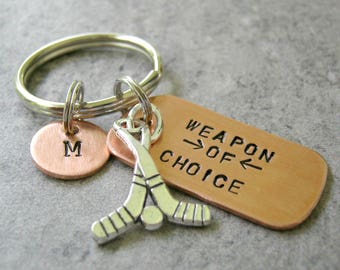 Personalized HOCKEY Keychain, hockey team gifts, hockey player gifts, hockey coach gift, ice hockey, optional personalized disc