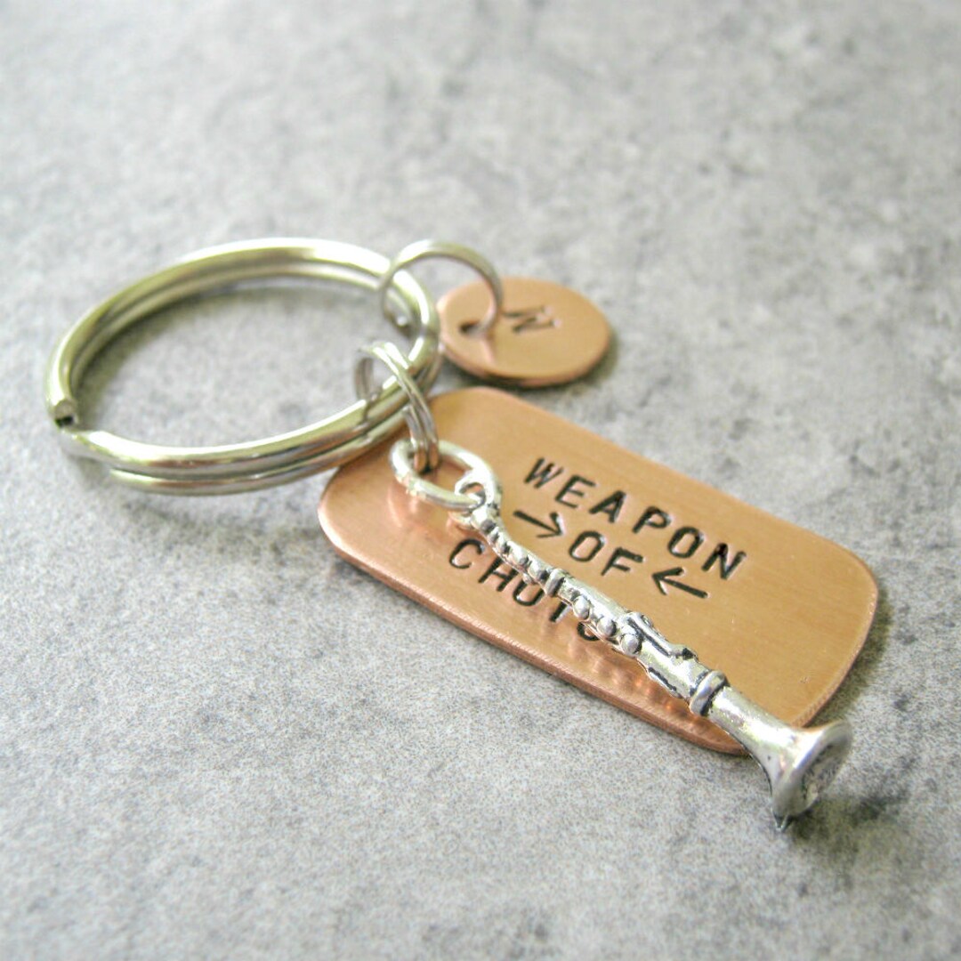 Personlaized Keychain, Weapon of Choice, Band Gifts,