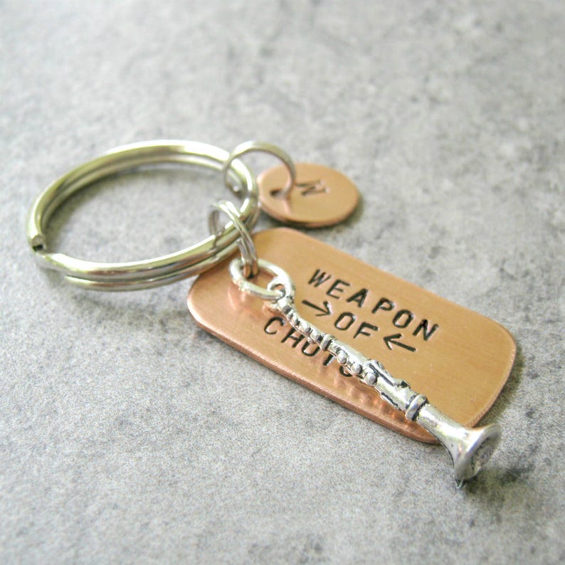 Personlaized Keychain Weapon of Choice Band Gifts Etsy