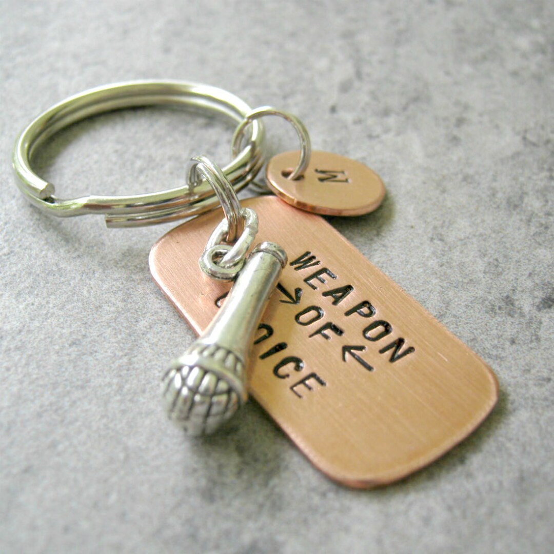 Personalized MICROPHONE Keychain, Hand Held Microphone, Great Gift for