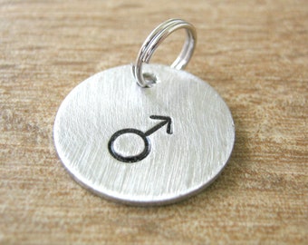 Male Symbol Pendant, Male Symbol Chart, Man symbol, gay male, lgbtqa, man charm, male symbol charm, add to necklace, bracelet, or keychain