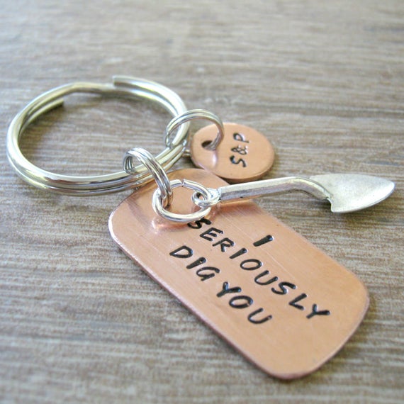 I Seriously Dig You Keychain Trowel Charm Flirty gift Etsy