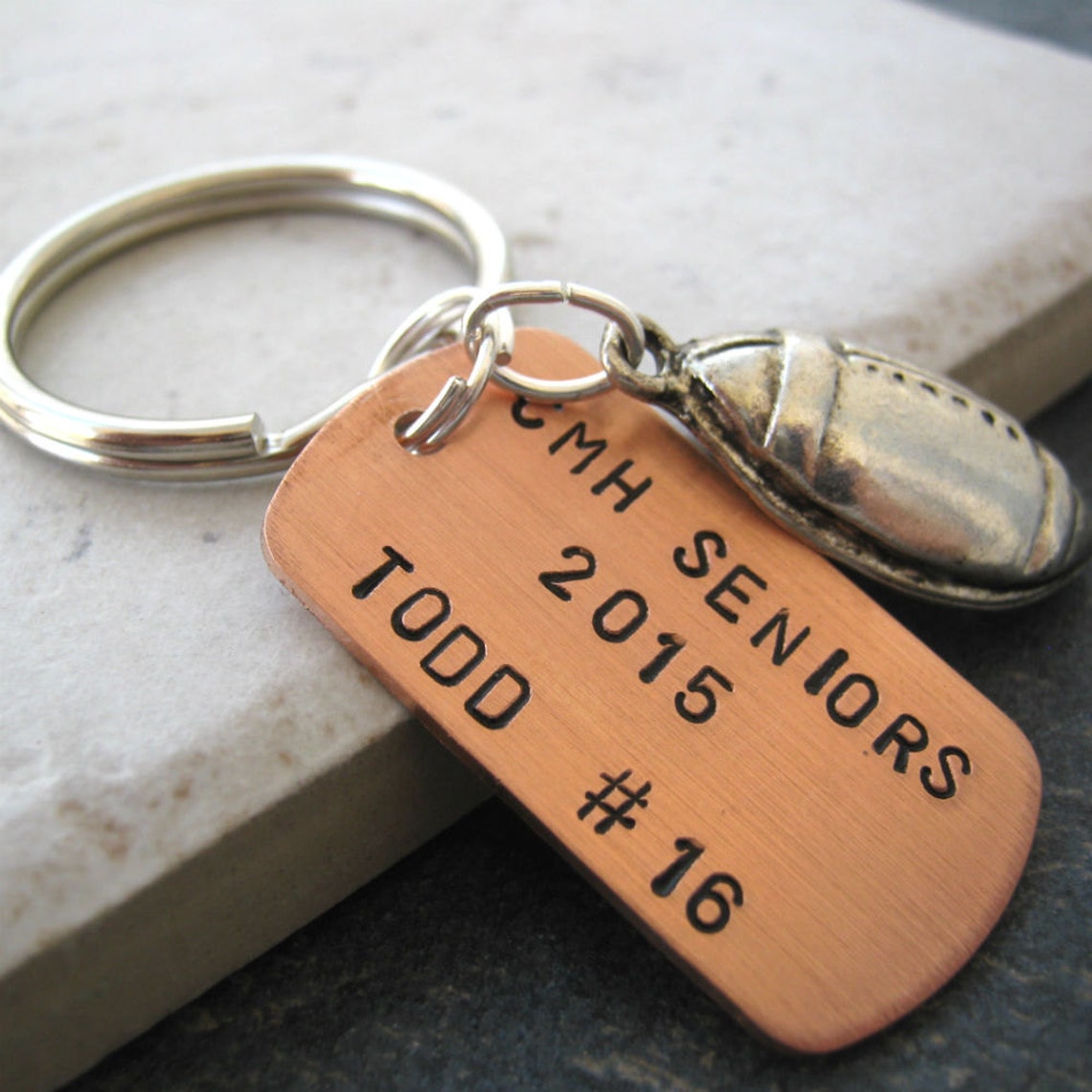 Personalized FOOTBALL Player Keychains, School Name, Coach Gift ...