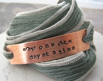 One Day At A Time Bracelet, Sobriety Bracelet, Recovery Bracelet, motiviational, inspirational, encouragement