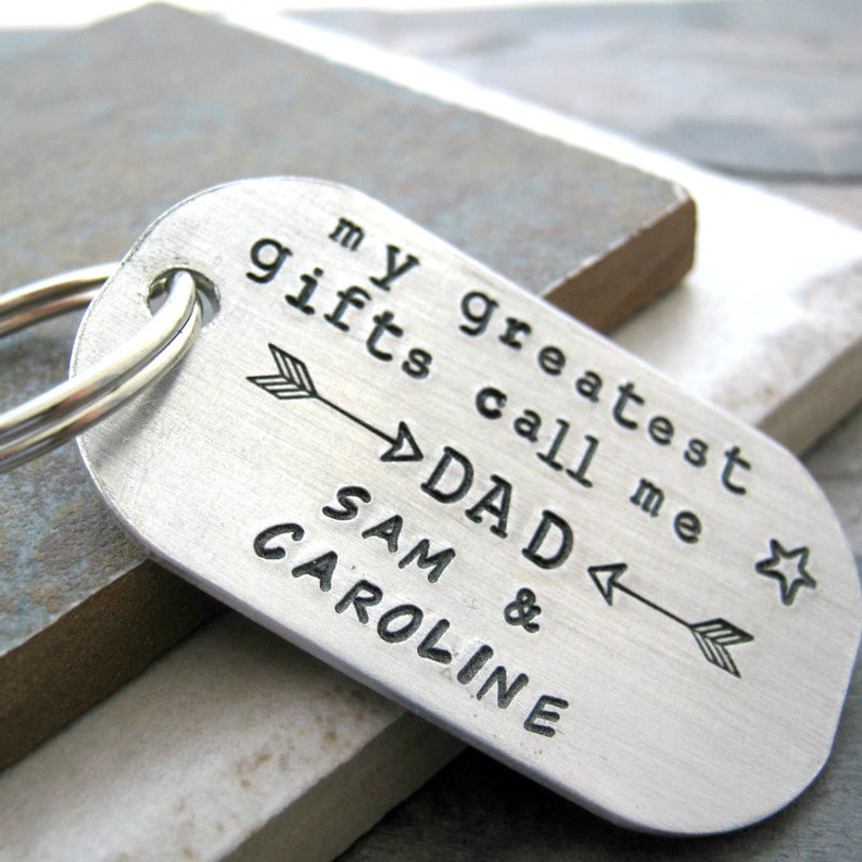 Father's Day Gift, My Greatest Gifts Call Me Dad Keychain, Father's keychain, Daddy's keychain, gift for dad, add children's names image 1