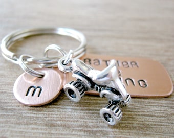 4 Wheeler ATV Keychain, ATV Rather Be Riding ATV charm, Four Wheeling keychain, 4 wheeling, all terrain vehicle, optional initial disc
