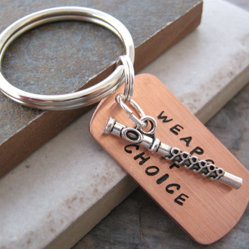 FLUTE Keychain Flute player gift Weapon of Choice gift for Etsy
