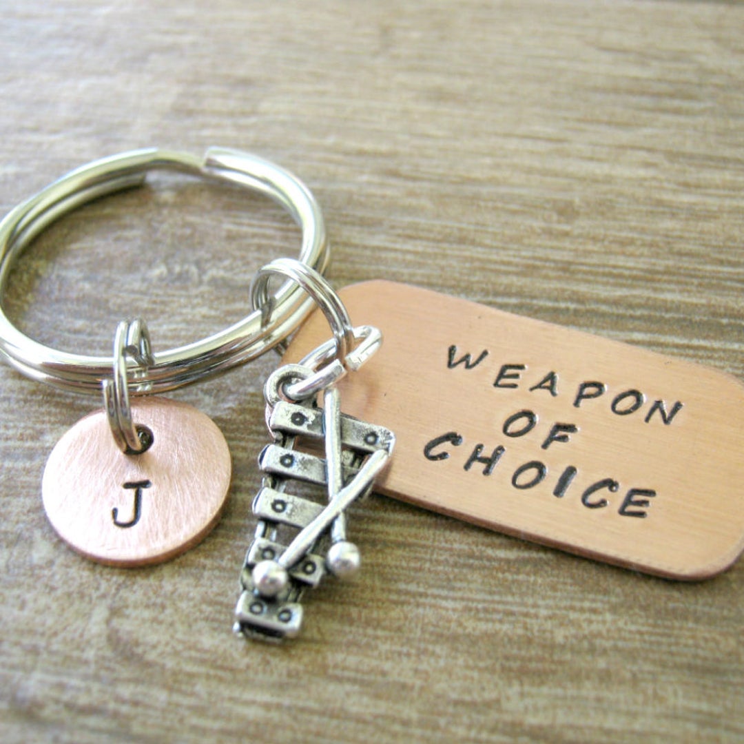 Personalized MARIMBA Keychain Weapon of Choice Marching Band Etsy