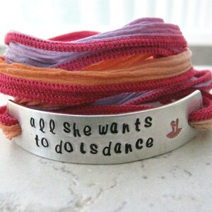 All She Wants to Do is Dance Bracelet, Dance Bracelet, Ballet Bracelet, Dancer Bracelet, Ballet Bracelet, Ballerina Bracelet, Recital gift