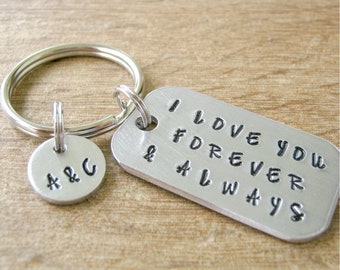 Personalized I Love You Forever & Always Key chain, Forever and Always, Couples Key chain, boyfriend gift, girlfriend gift, spouse gift