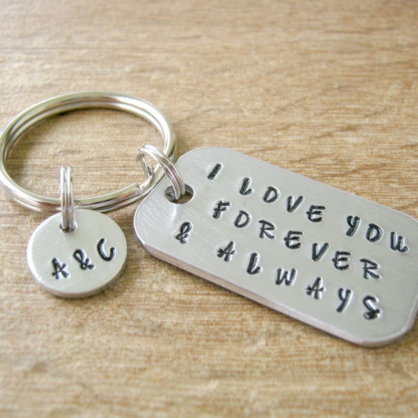 Personalized I Love You Forever & Always Key chain, Forever and Always, Couples Key chain, boyfriend gift, girlfriend gift, spouse gift