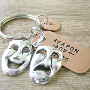Personalized Drama Keychain, Comedy Tragedy Mask, Personalized Actor Keychain, Acting keychain, Actor gift, theater, acting student gift