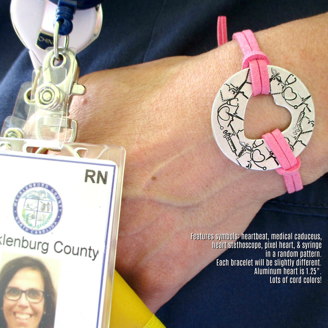 Nurse Gift, Nursing Bracelet, Nursing Collage Bracelet, One Side Fits