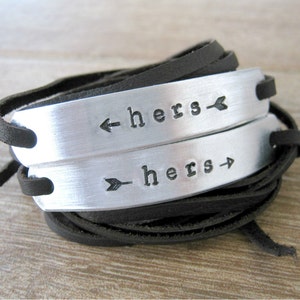 Lesbian Couple Bracelets Leather Wrap Bracelets Hers and Hers