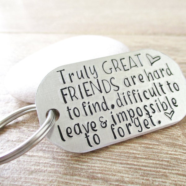 Truly Great Friends Quote Keychain, Besties Gift, Best Friend Gift, Friendship gift, Bff gift, friends forever, customize back with 15 chars